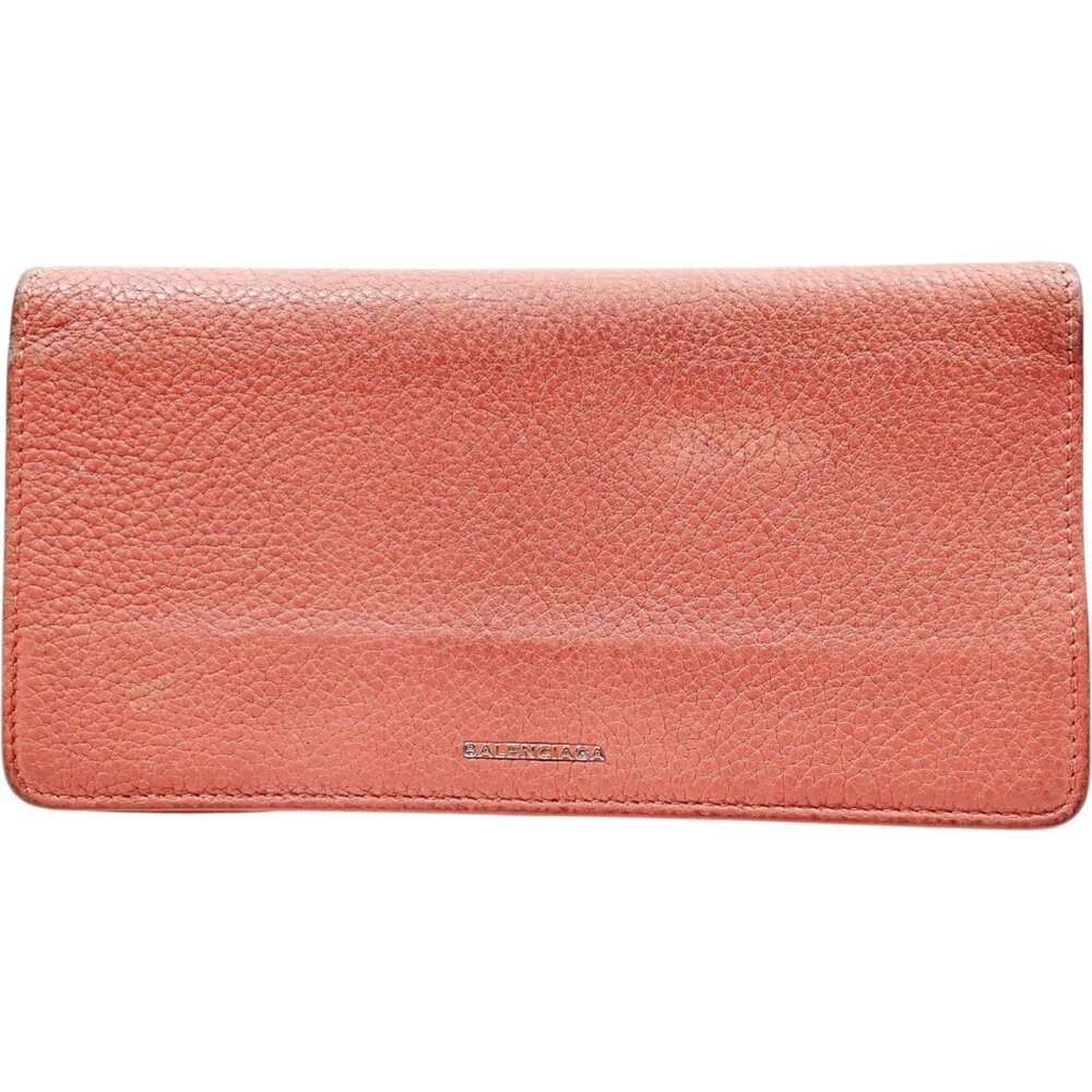 (L3) Balenciaga Wallet Long Pink Leather